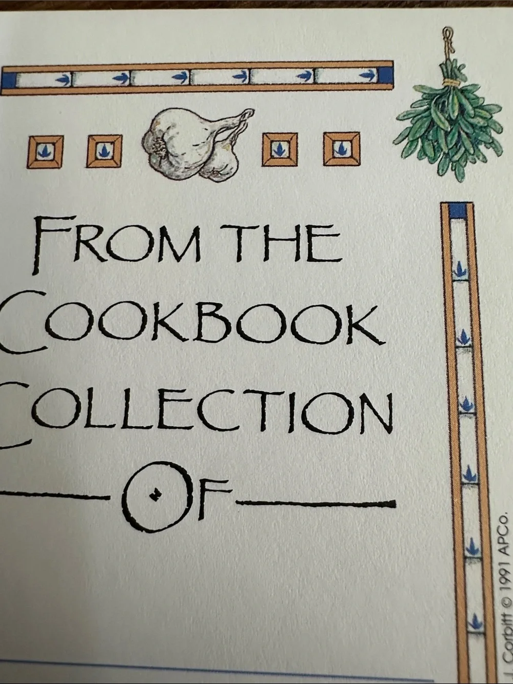 Cookbook Bookplates 1991 Antioch Bookplates 
